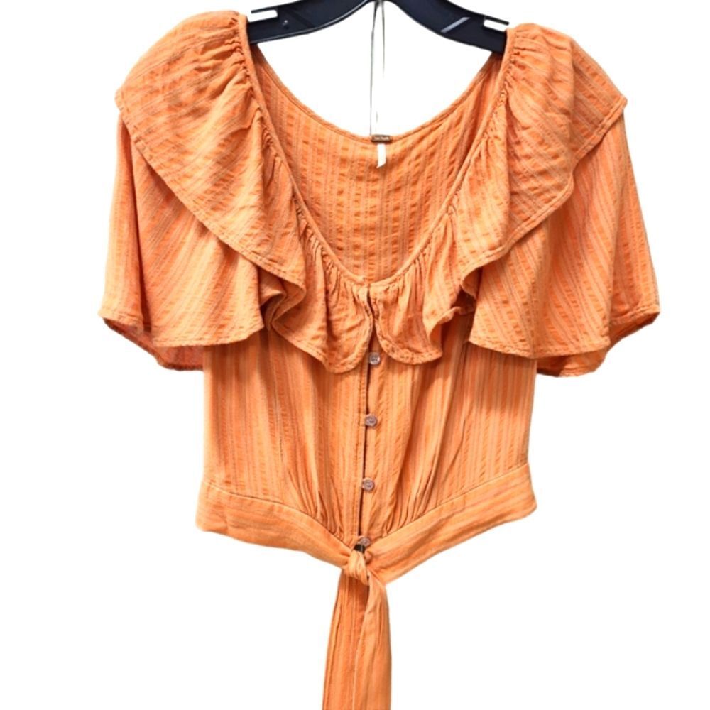 Free People Ruffle Top size Small - Picture 2 of 6